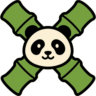 Pandapaw's symbol: a panda face between bamboo canes